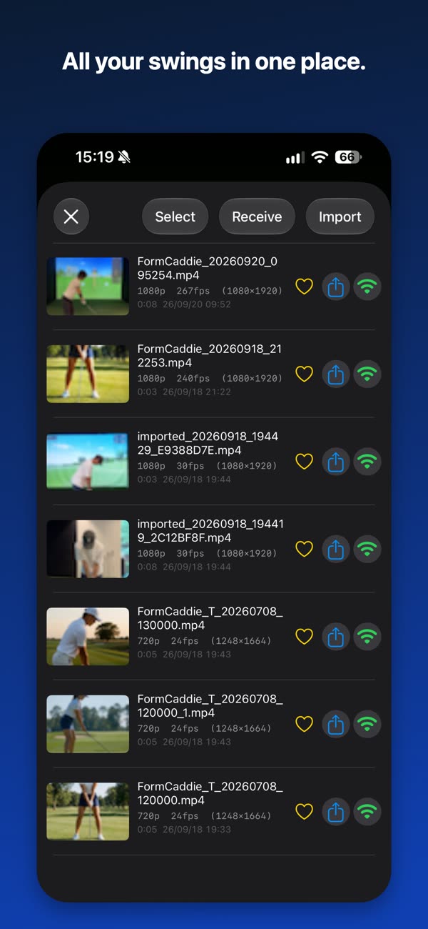 All your swings in one place.